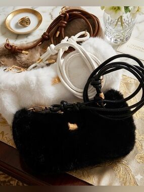 GlimmerNest Luxury Faux Fur Handbag